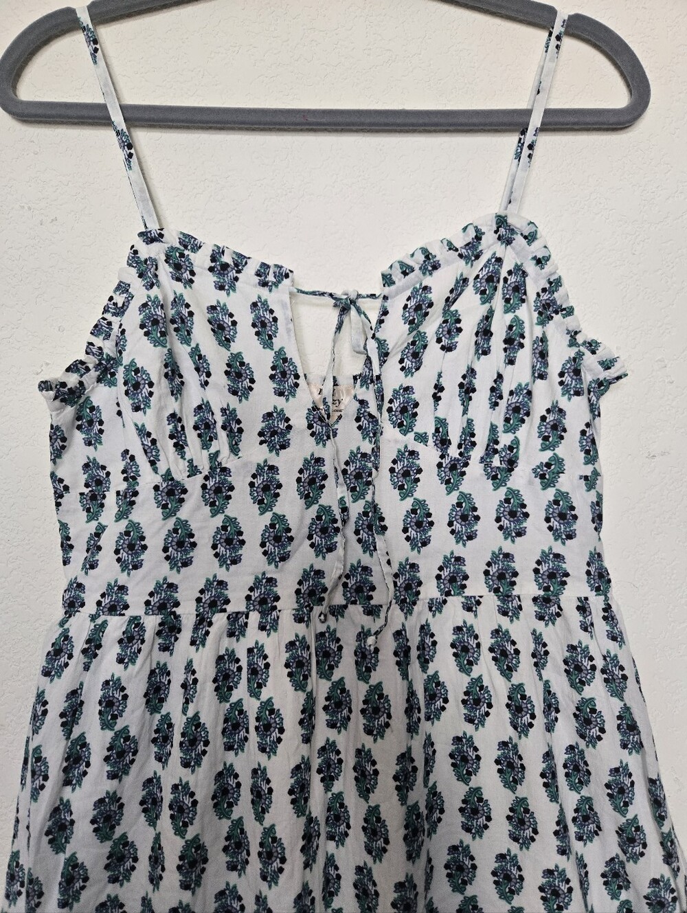 NWT, DIZZY Lizzy Blue, Green & White Printed Maxi Sundress .Size M 100% Cotton - Picture 3 of 11